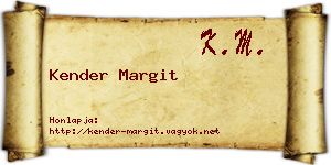 Kender Margit névjegykártya
